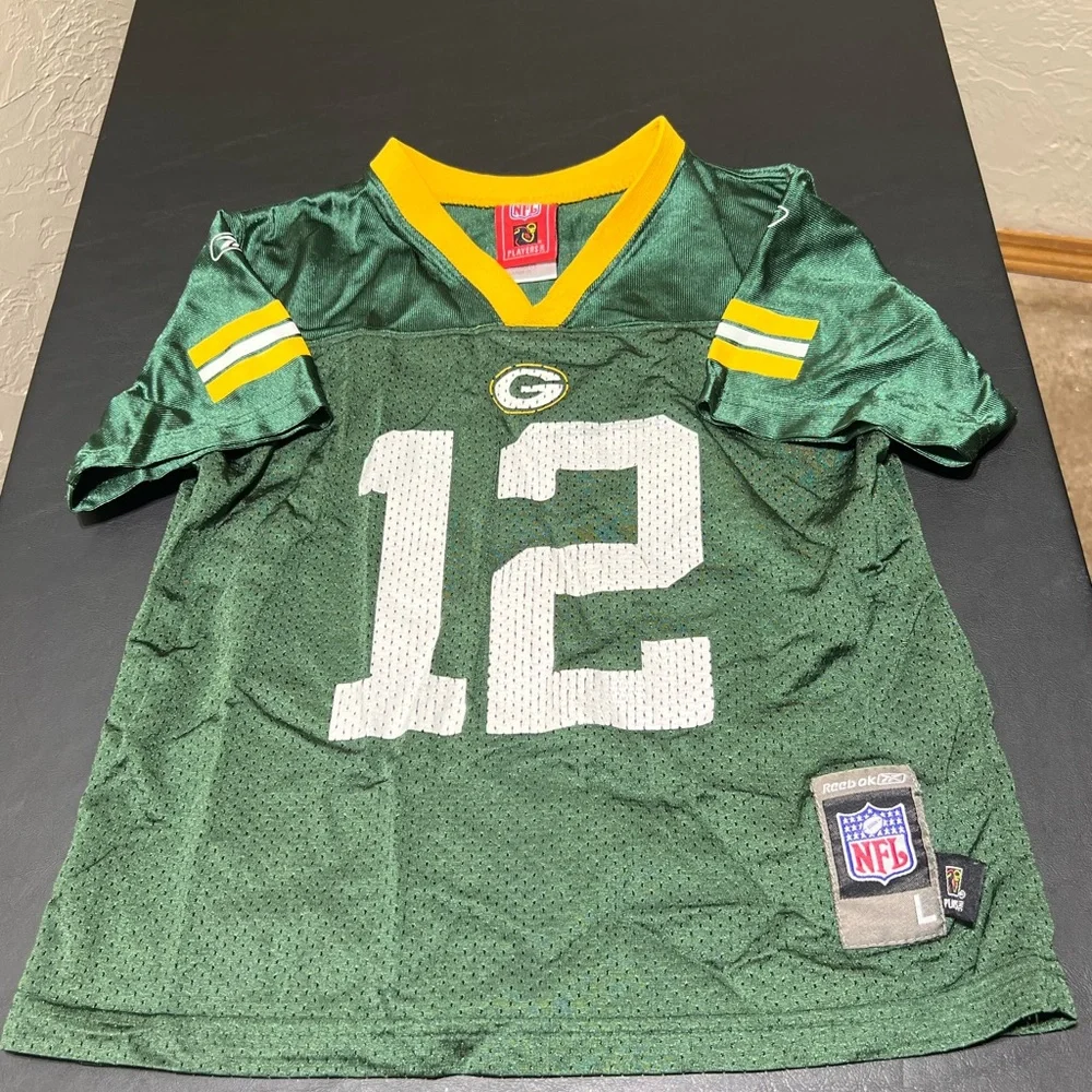 Reebok NFL Players Inc Green Bay Packers Aaron Rodgers Jersey Boys L (7) - Picture 1 of 4